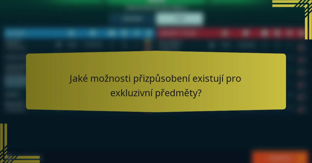 Jaké možnosti přizpůsobení existují pro exkluzivní předměty?