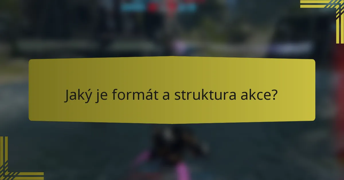 Jaký je formát a struktura akce?